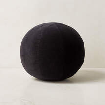 Online Designer Home/Small Office Terre Black Velvet Sphere Throw Pillow 12"